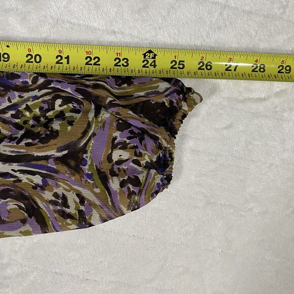 Michael Kors Women's Sz 1X Top Paisley Print Loose Fit Boho Stretch Artsy Career - Picture 6 of 8